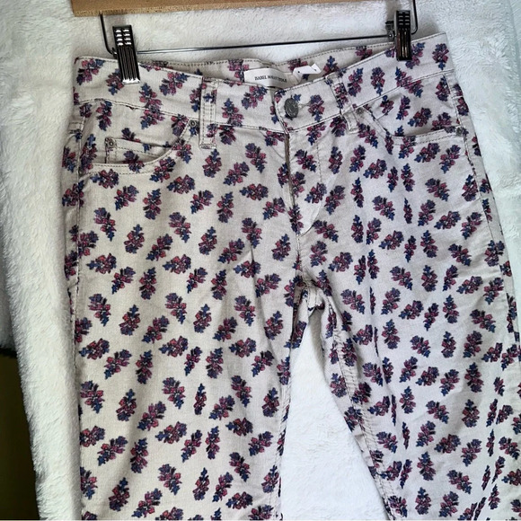 ISABEL MARANT ETOILE Floral Print Corduroy Pants Y2K Low Rise US 6 Purple Luxury - Picture 4 of 12